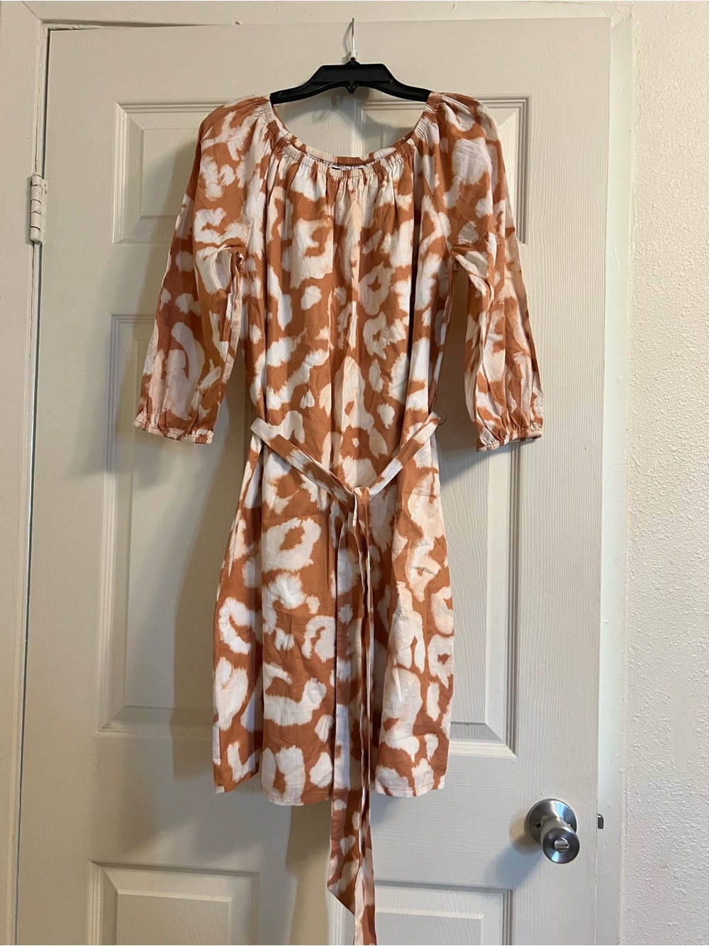 Elizabeth and James Uptown Dayglow Tie Dye Dress Small Boho Belted Mini